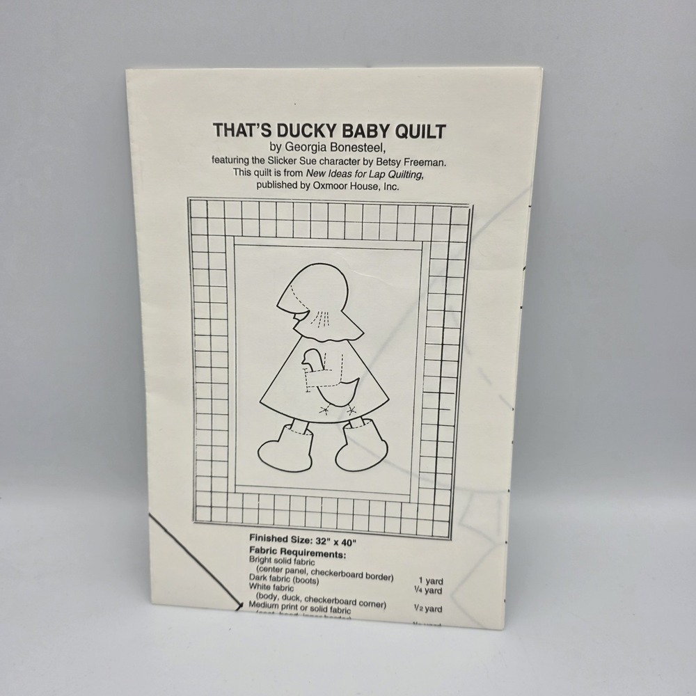 That's Ducky Baby Quilt Pattern By Georgia Bonesteel 32"x 40" Oxmoor House